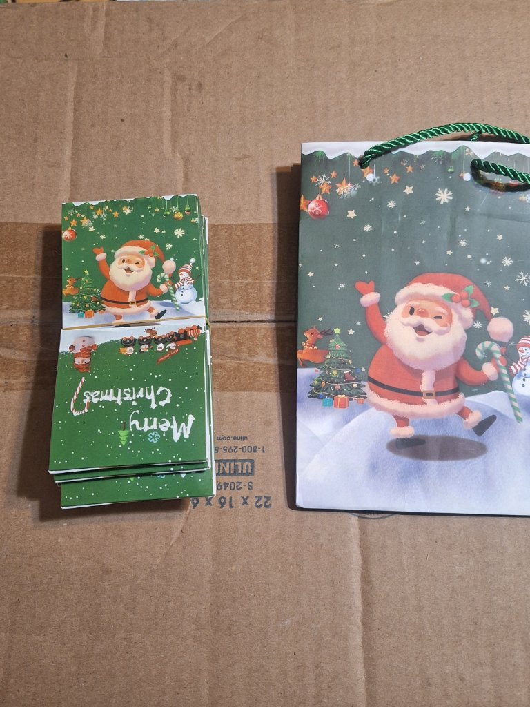 Santa Merry Christmas Gift Bag And Surprise Boxes
